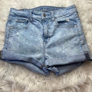 American Eagle Hi-Rise Shortie Distressed Denim Shorts